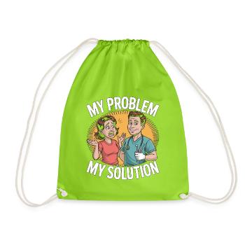 Periodontist Hygienist My Problem My Pictogram Dad - Drawstring Bag - neon green - Front