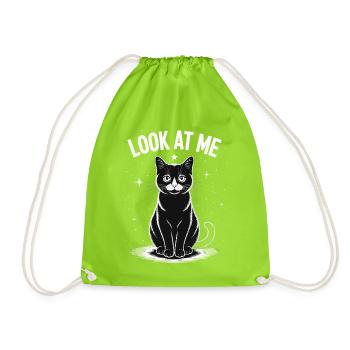 Look At Me - Cat Starry Sky - Drawstring Bag - neon green - Front