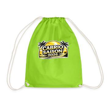 Convertible Season 2026 Sunset Palm Cabriolet Fans - Drawstring Bag - neon green - Front