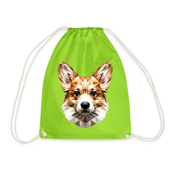 Corgi corgi gallois Cardigan Chien mignon corgi gallois - Sac de sport léger - vert néon - Devant