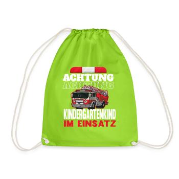 Attention kindergarten in use - Drawstring Bag - neon green - Front