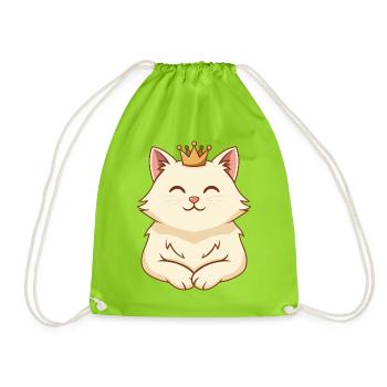 Royal cuddly cat - Drawstring Bag - neon green - Front