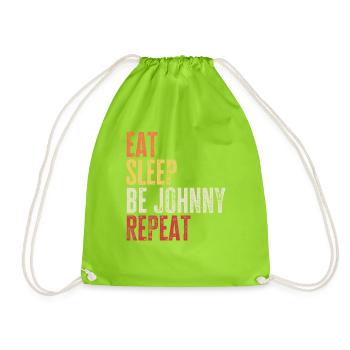 Mange, dors, sois Johnny, répète le nom rétro - Sac de sport léger - vert néon - Devant