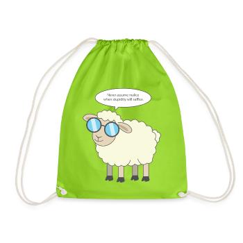 Smart Sheep: Malice vs. Stupidity - Turnbeutel - Neongrün - Vorne