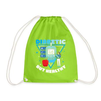 Diabetes type 1 diabetic - Drawstring Bag - neon green - Front