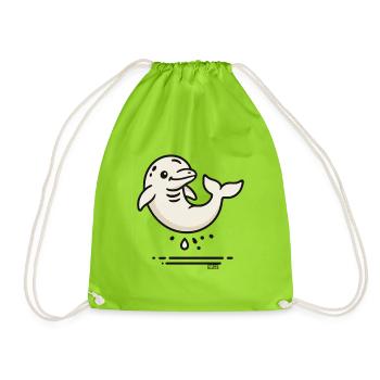 Dauphin mignon dans le style comic - Sac de sport léger - vert néon - Devant