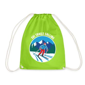 Ski Trails Calling - Langlaufsport - Turnbeutel - Neongrün - Vorne