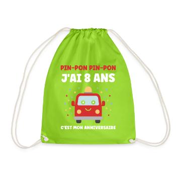 8 ans - Sac de sport léger - vert néon - Devant