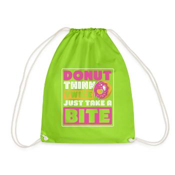 Donut fast food - Drawstring Bag - neon green - Front