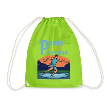 Power meets precision – discus throw - Drawstring Bag - neon green - Front