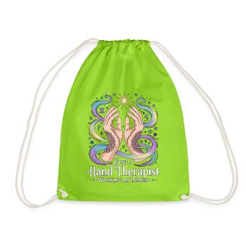 Just A Hand Therapist Health Worker Hand Therapist - Drawstring Bag - neon green - Front