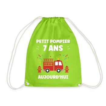 Pompier 7 ans Aujourd'hui - Sac de sport léger - vert néon - Devant