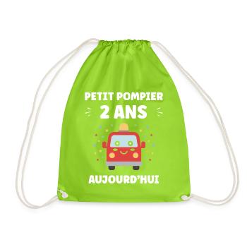 Petit Pompier 2 Ans Aujourd'hui - Sac de sport léger - vert néon - Devant