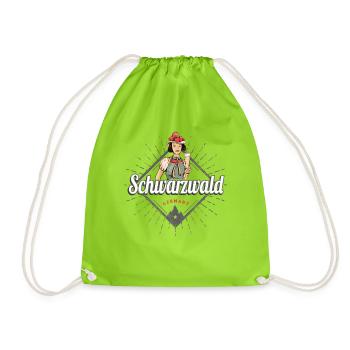Schwarzwald Baden-Württemberg Deutschland Souvenir - Turnbeutel - Neongrün - Vorne