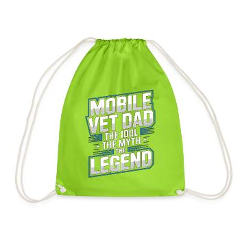 Mobile Vet Dad The Idol The Myth Veterinary Clinic - Drawstring Bag - neon green - Front