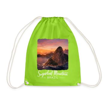 Montagne Sugarloaf au Brésil - Sac de sport léger - vert néon - Devant