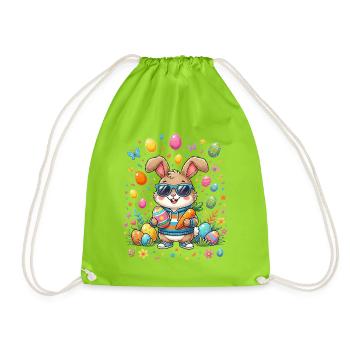 Osterhase Junge Sonnenbrille - Turnbeutel - Neongrün - Vorne