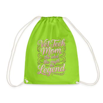 Vet Tech Mom The Idol The Animal Health Specialist - Drawstring Bag - neon green - Front