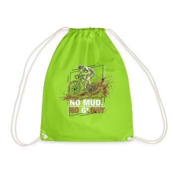 No Mud No Glory – Gravel Bike Fahrrad - Drawstring Bag - neon green - Front