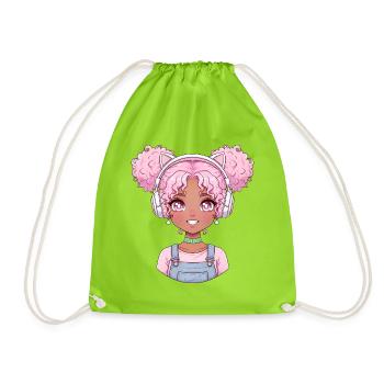 Jeux d’anime vintage japonais Bigfoot Gamer - Sac de sport léger - vert néon - Devant