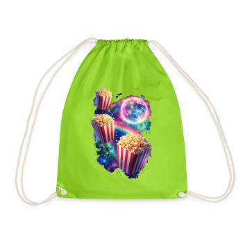 Kosmischer Popcornzauber - Turnbeutel - Neongrün - Vorne