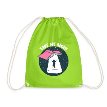 Livre drôle : OVNI : Emmène-moi loin - Lecteur Bookaholic - Sac de sport léger - vert néon - Devant