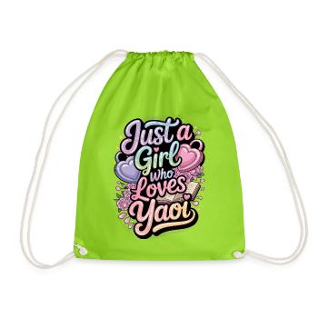 Nur ein Mädchen, das Yaoi liebt. - Turnbeutel - Neongrün - Vorne