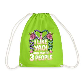 Ich mag Yaoi und vielleicht 3 Personen. - Turnbeutel - Neongrün - Vorne
