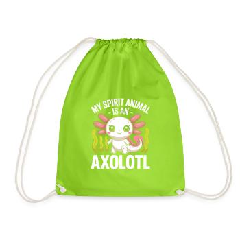 My Spirit Axolotl - Drawstring Bag - neon green - Front
