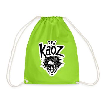 RawKaoz Grunge Face Art - Drawstring Bag - neon green - Front