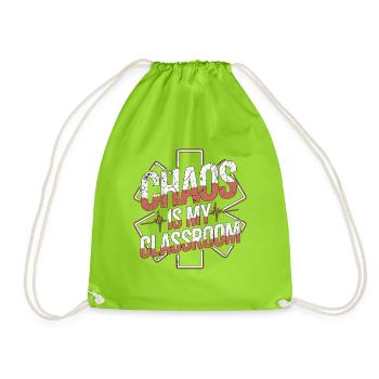 Paramedic Instructor Chaos Is My Emergency Service - Drawstring Bag - neon green - Front