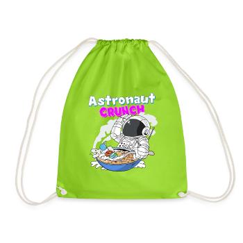 Astronaut Crunch Frühstück Cornflakes Müsli - Turnbeutel - Neongrün - Vorne