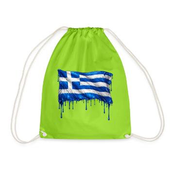 Griechische Flagge bunte Farbe - Turnbeutel - Neongrün - Vorne
