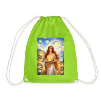 Hestia Starry Night - Drawstring Bag - neon green - Front