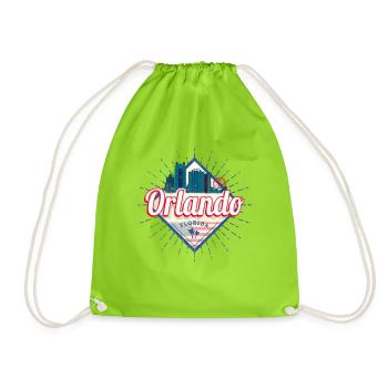 Orlando Florida in United States USA Design - Drawstring Bag - neon green - Front