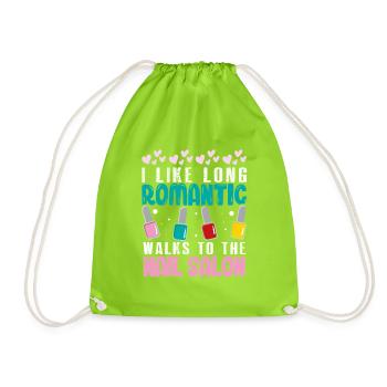 Nail Designer Nail Designer Cosmetics Nail Salon - Drawstring Bag - neon green - Front