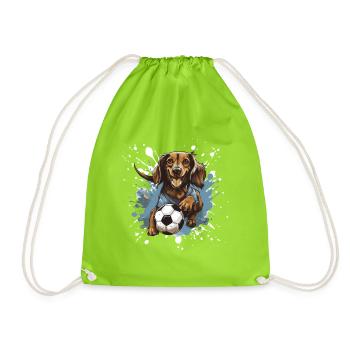 Teckel Chien Teckel Football Sports - Sac de sport léger - vert néon - Devant