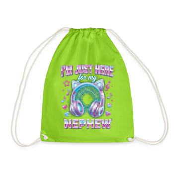 Tante, je suis juste là pour mon neveu - Sac de sport léger - vert néon - Devant