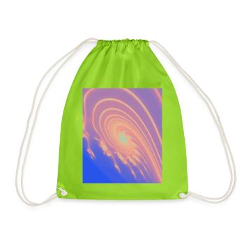 Pastel Spiral Rainbow Swirl - Drawstring Bag - neon green - Front