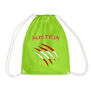 Austria Claw Flag Austria Austria Flag au - Drawstring Bag - neon green - Front