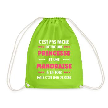 Princesse Mahoraise - Sac de sport léger - vert néon - Devant