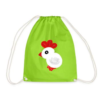 Chick Chicken Chickens Easter Kids Baby - Drawstring Bag - neon green - Front