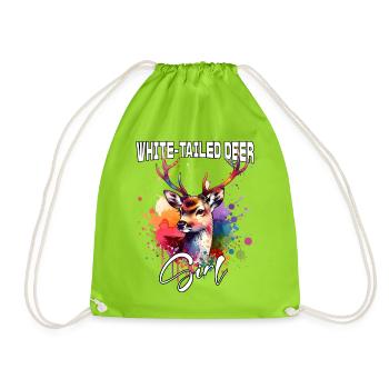 Femelle cerf de Virginie Cerf de Virginie - Sac de sport léger - vert néon - Devant