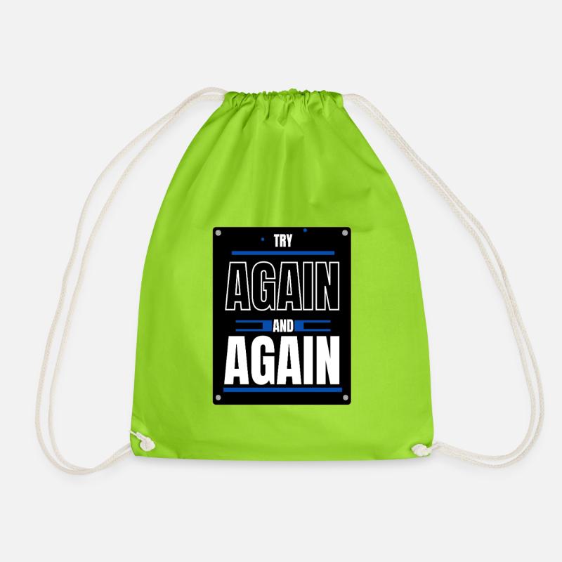 Try again - Drawstring Bag - neon green