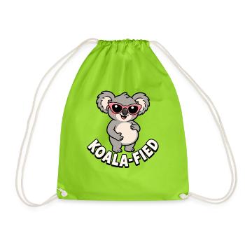 Pregnant Koala Mother – Cute Koala Pregnancy - Drawstring Bag - neon green - Front