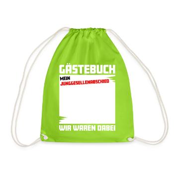 Gästebuch: Mein Junggesellenabschied - Turnbeutel - Neongrün - Vorne