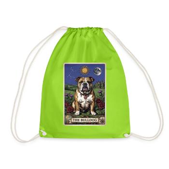 Carte de tarot Bulldog - Sac de sport léger - vert néon - Devant