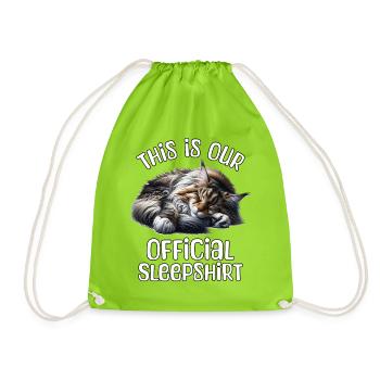 Chemise de nuit Maine Coon - Sac de sport léger - vert néon - Devant