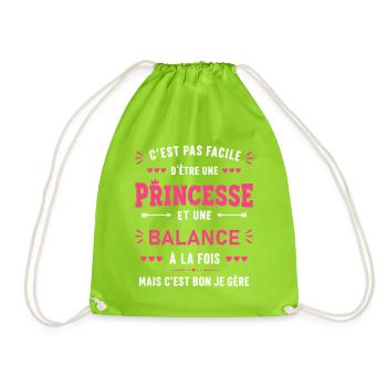 Princesse Balance: Gère Tout avec Flair - Sac de sport léger - vert néon - Devant