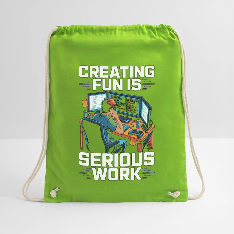 Game Developer Creating Fun Is Game Programmer Drawstring Bag